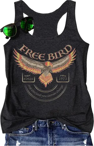 LANMERTREE Summer Vintage Racerback Tank Top Women A Little Country A Little Hood Funny Country Sleeveless Shirt Tops