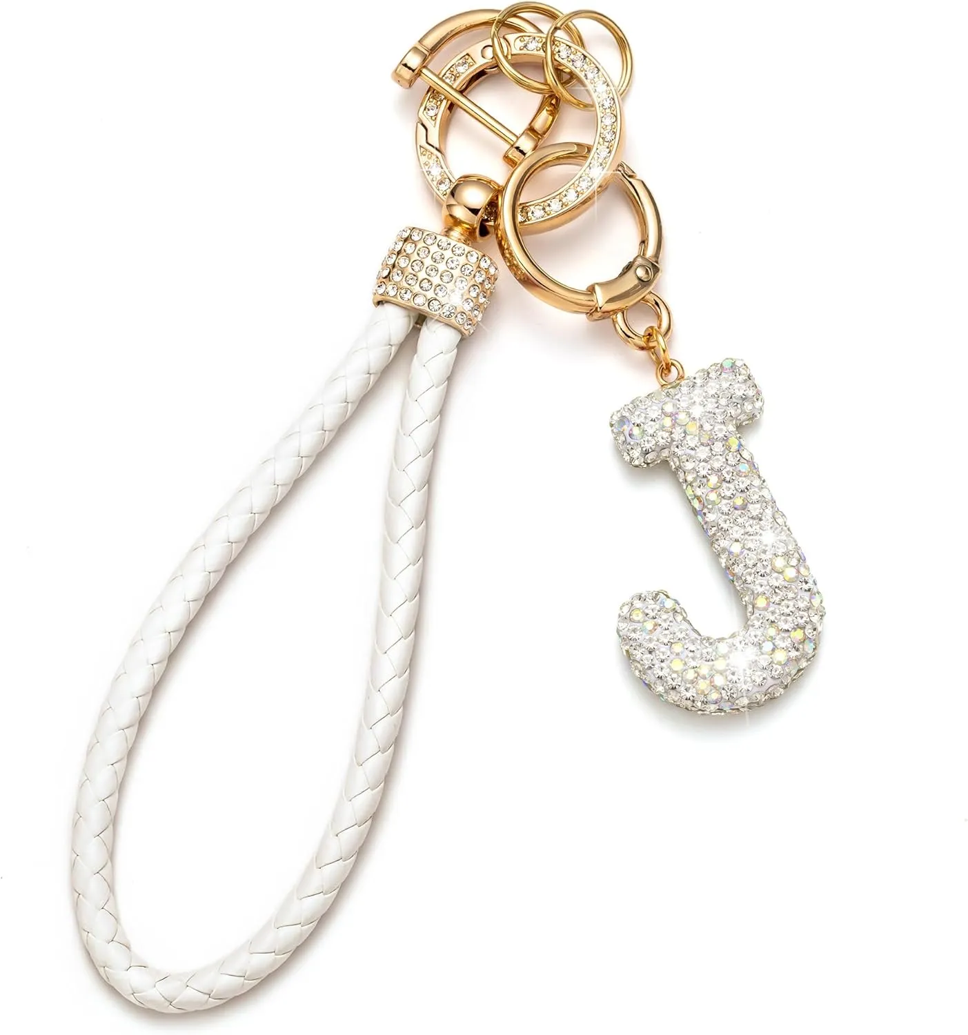 Letter Wristlet Keychain Key Chains Key Lanyard Car Keychain for Women Initial Keychains