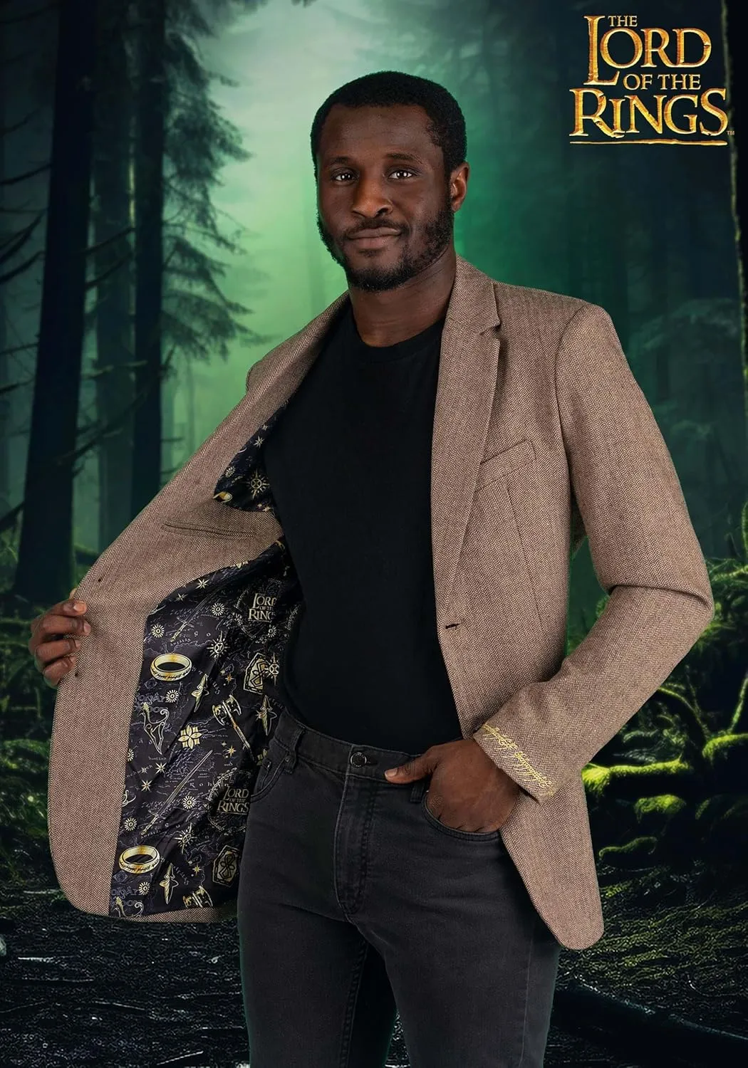 Lord of the Rings Blazer for Adults, Men's LOTR Suit Jacket, Movie Themed Business Casual Outfit for Work