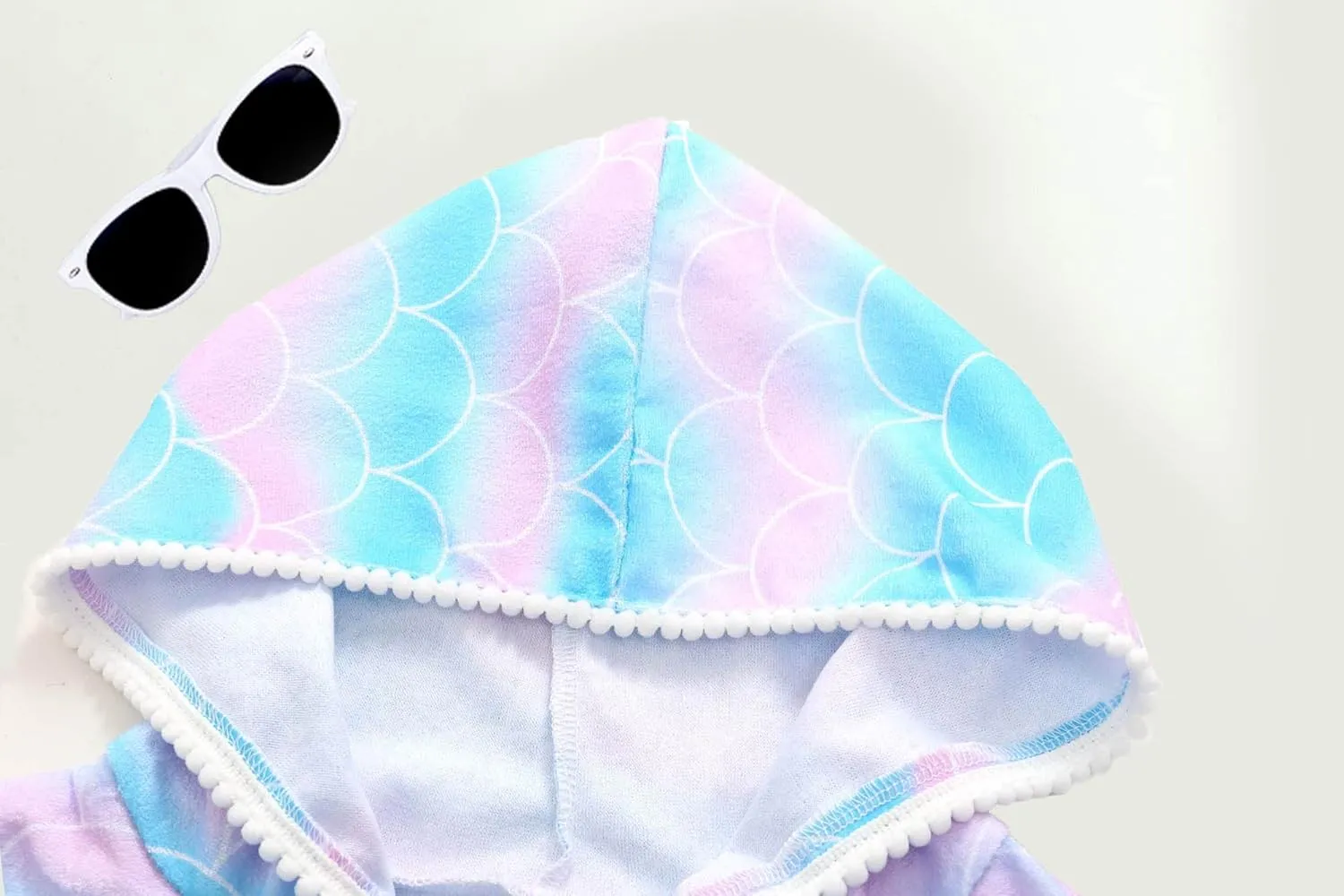 LUCKYGAL Girls Swim Cover Up Kids Swimsuit Coverup Terry Zip-Up Beach Bathing Suit Wraps with Sunglasses