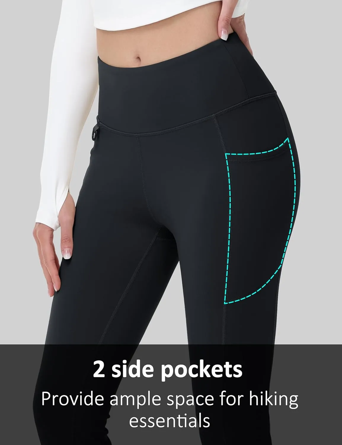 MAGCOMSEN Women's Fleece Lined Flare Pants Waterproof Insulated Winter Pants High Waisted Bootcut Hiking Yoga Leggings