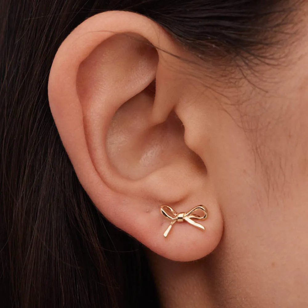 Meadowlark Bow Earrings - Gold Plated