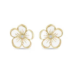 Medium Florette Studs in White