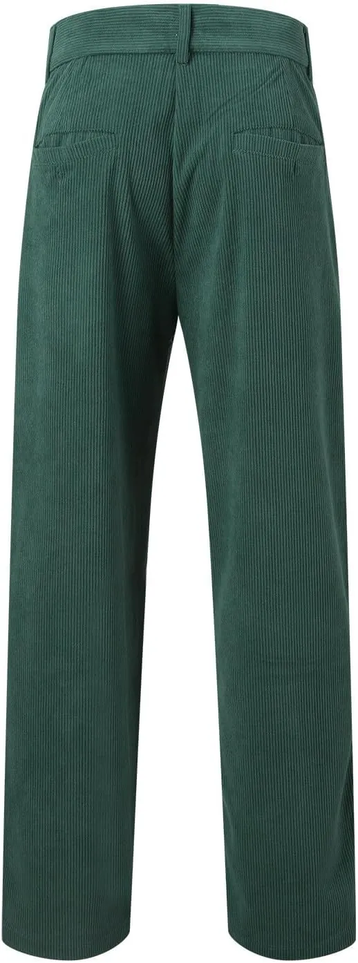 Mens Casual Pants High Waist Zip Off Straight Leg Pants Slim Fit Stretch Lightweight Chino Golf Pants Pencil Trousers