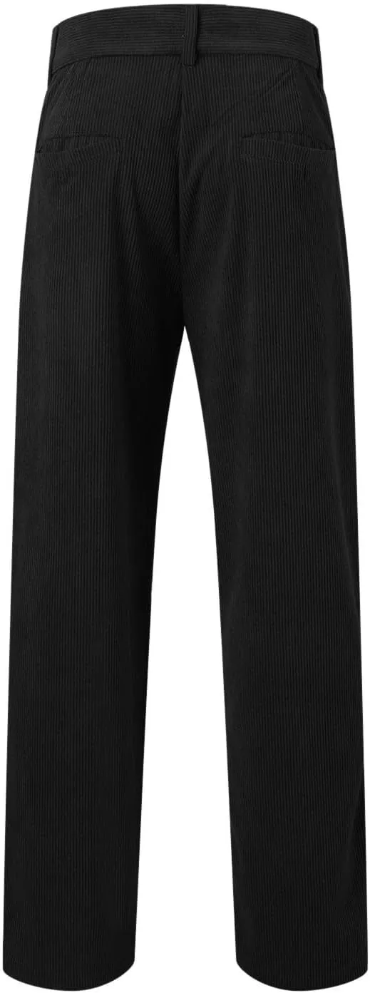 Mens Casual Pants High Waist Zip Off Straight Leg Pants Slim Fit Stretch Lightweight Chino Golf Pants Pencil Trousers