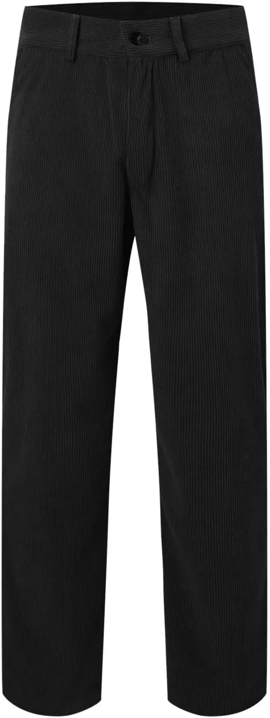 Mens Casual Pants High Waist Zip Off Straight Leg Pants Slim Fit Stretch Lightweight Chino Golf Pants Pencil Trousers
