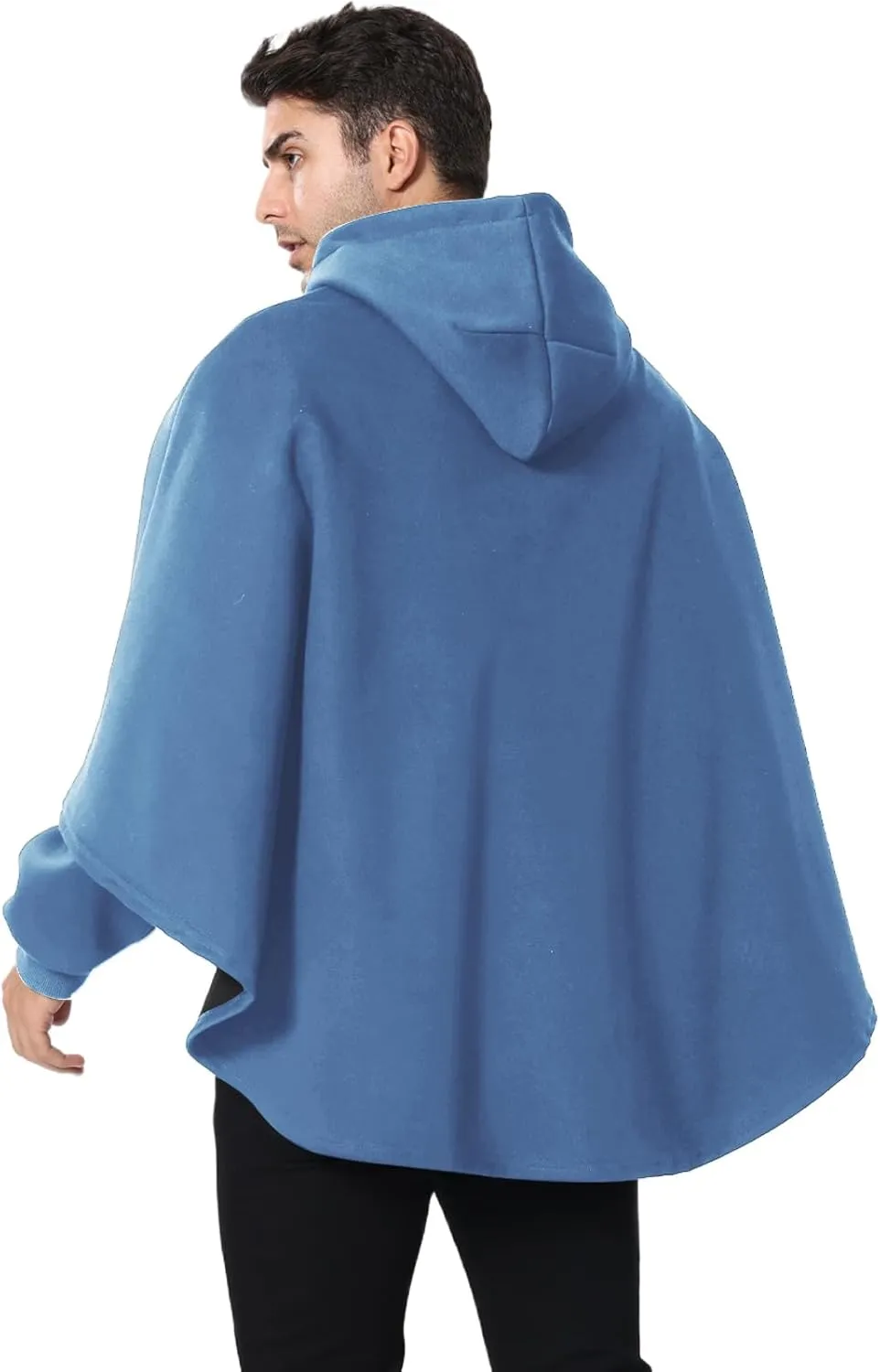Men's Fashion Poncho Cape Cloak Hoodie Techwear Sweatshirts Unisex Lightweight Patchwork Hip Hop Casual Pullover