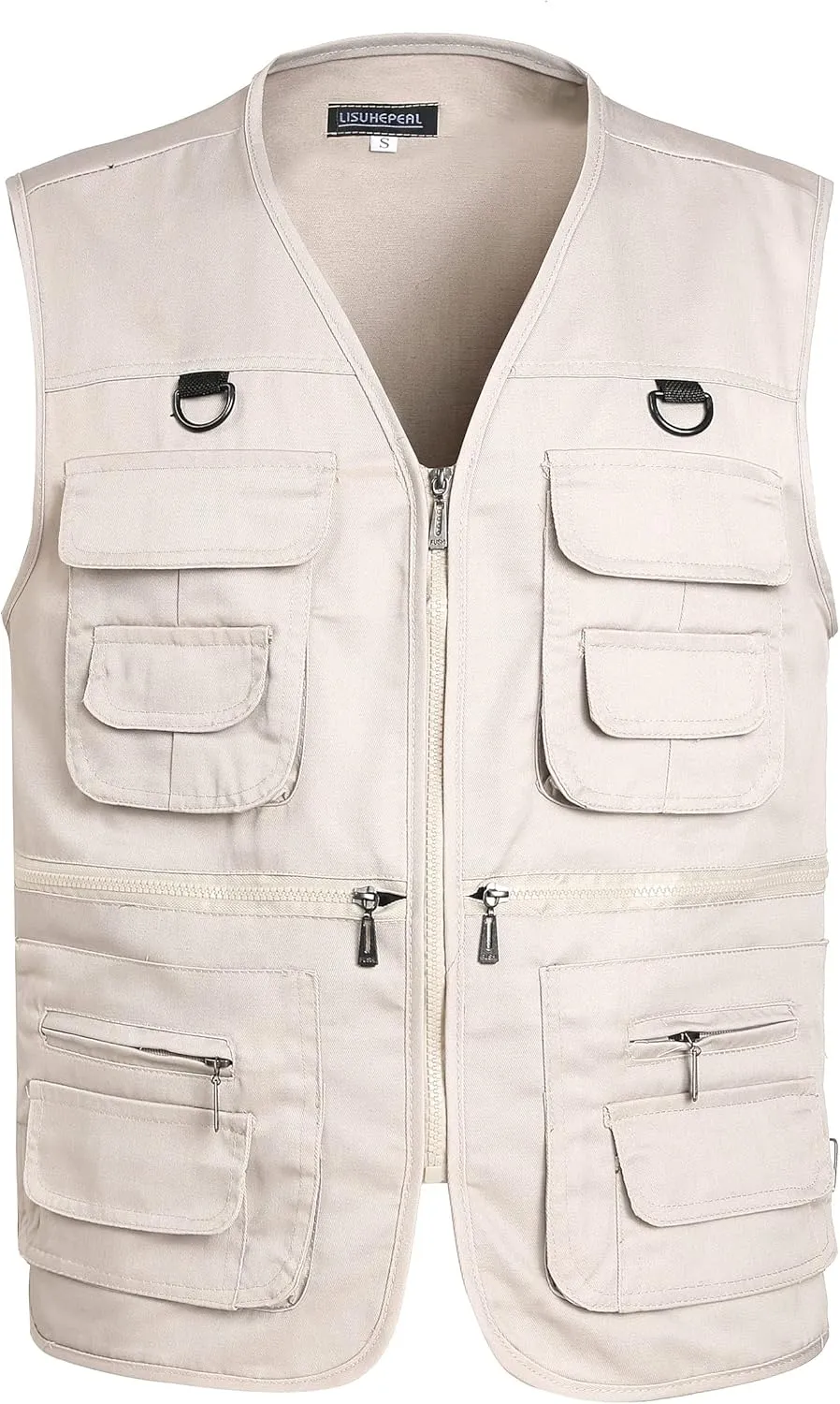 Mens Fishing Vest Summer Outdoor Work Safari Travel Photo Vest with Multi Pockets