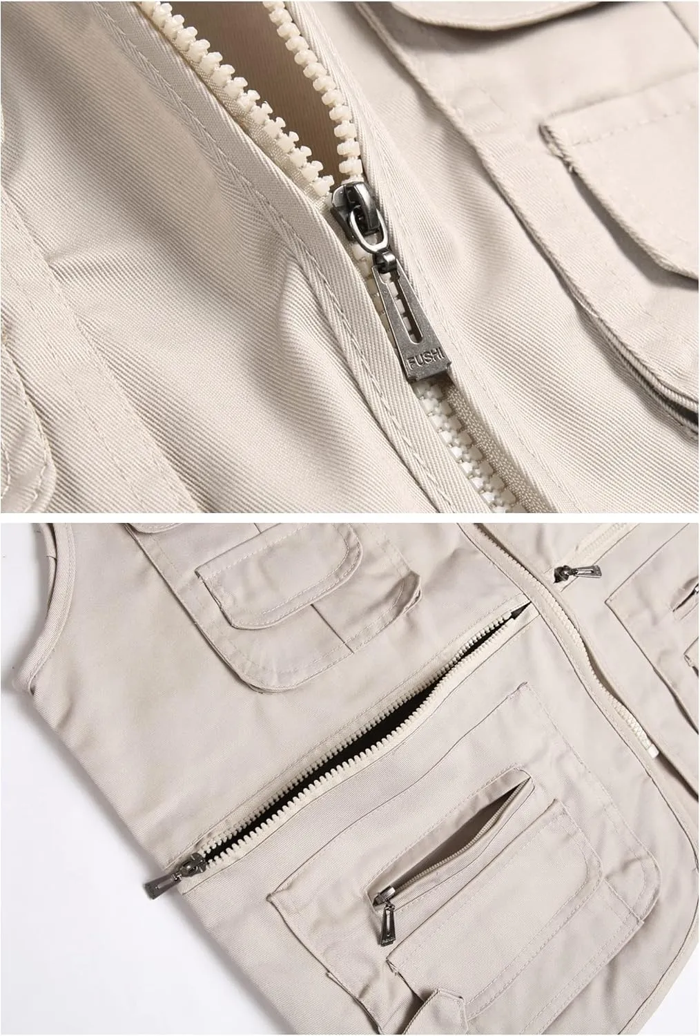 Mens Fishing Vest Summer Outdoor Work Safari Travel Photo Vest with Multi Pockets