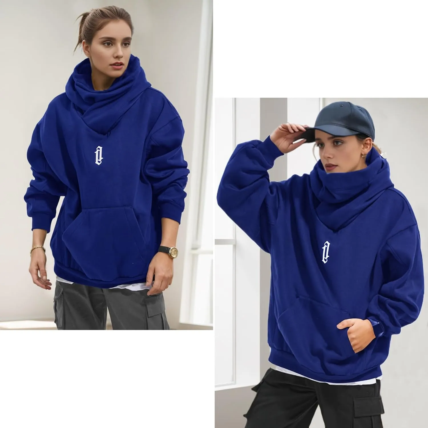 Men's Long Sleeve Fleece Hoodie Lightweight Hip Hop Soft Cotton Pullover Unisex Casual Hooded Sweatshirts