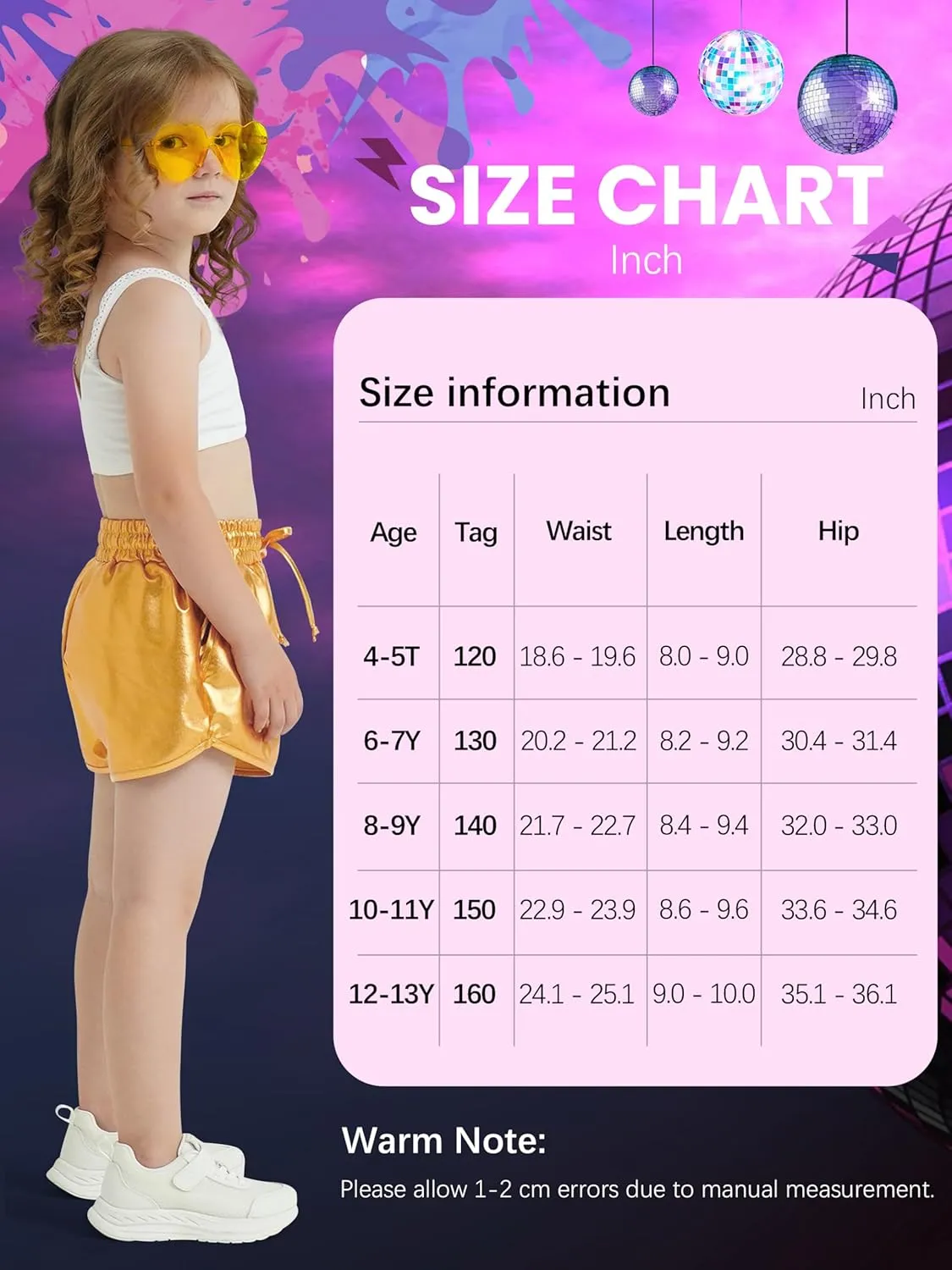 Metallic Shorts Shiny Hot Pants Sparkly Dance Outfits Short Party Outfits with Sunglasses