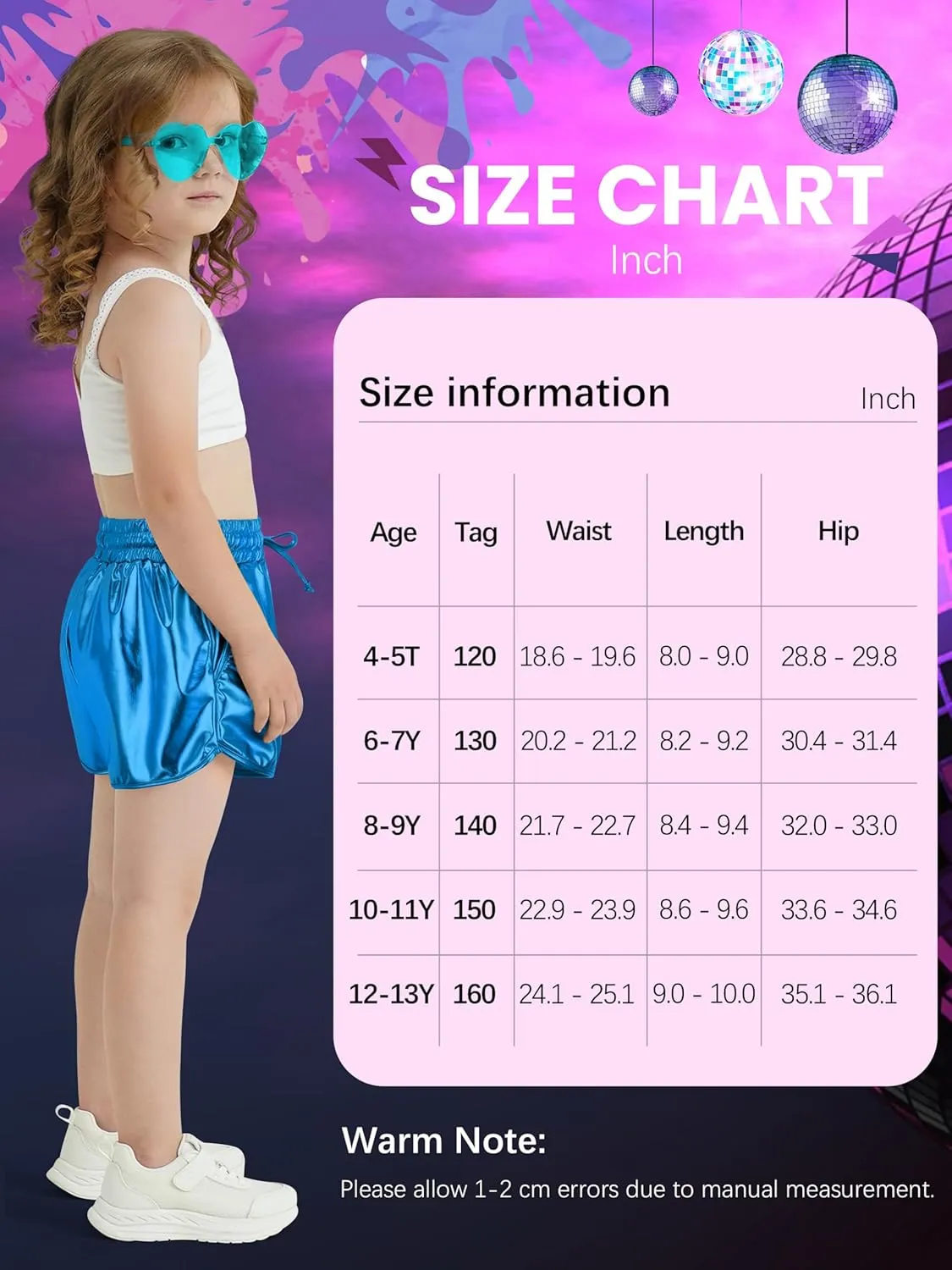 Metallic Shorts Shiny Hot Pants Sparkly Dance Outfits Short Party Outfits with Sunglasses