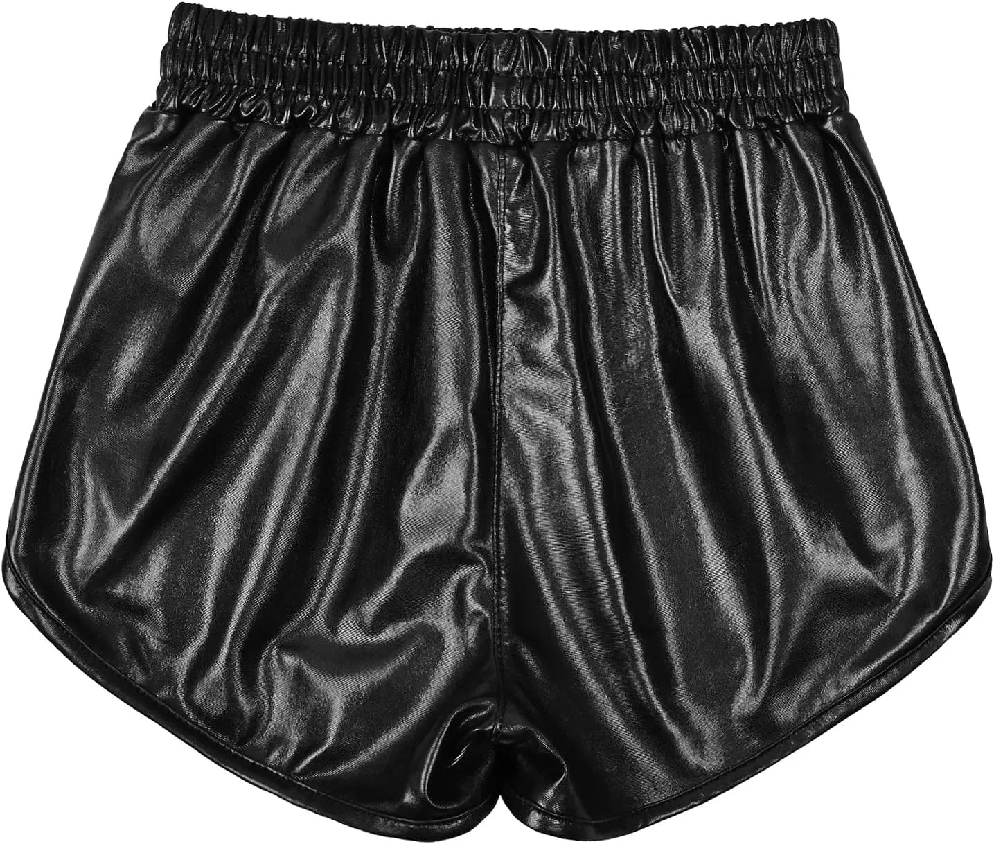 Mirawise Girls Metallic Shorts Shiny Hot Pants Sparkly Dance Outfits Short Pants with Sunglasses