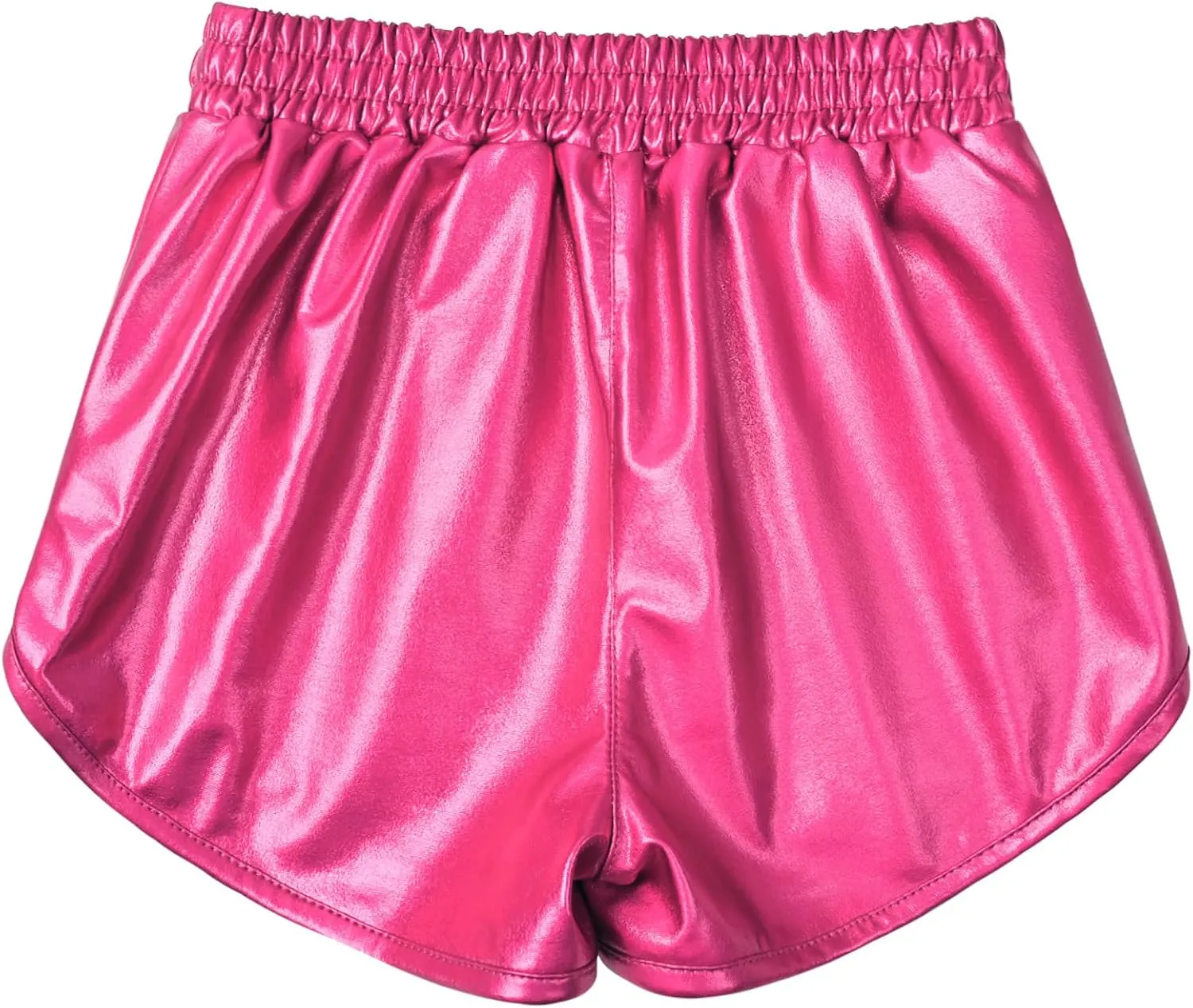 Mirawise Girls Metallic Shorts Shiny Hot Pants Sparkly Dance Outfits Short Pants with Sunglasses