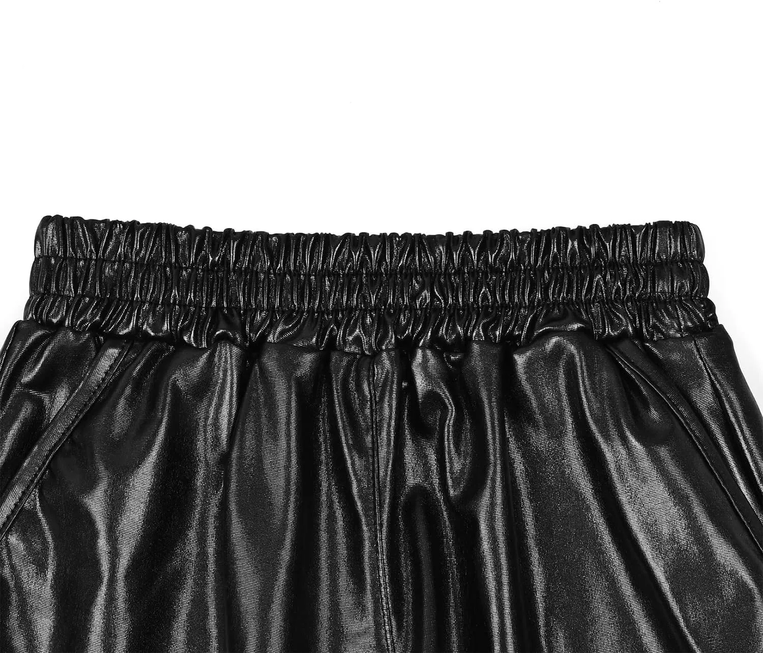 Mirawise Girls Metallic Shorts Shiny Hot Pants Sparkly Dance Outfits Short Pants with Sunglasses
