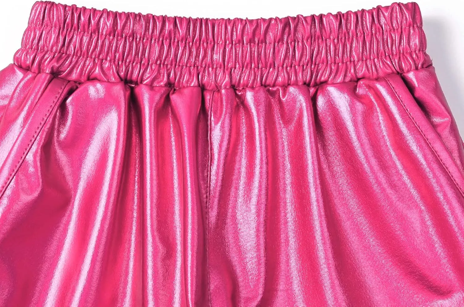 Mirawise Girls Metallic Shorts Shiny Hot Pants Sparkly Dance Outfits Short Pants with Sunglasses