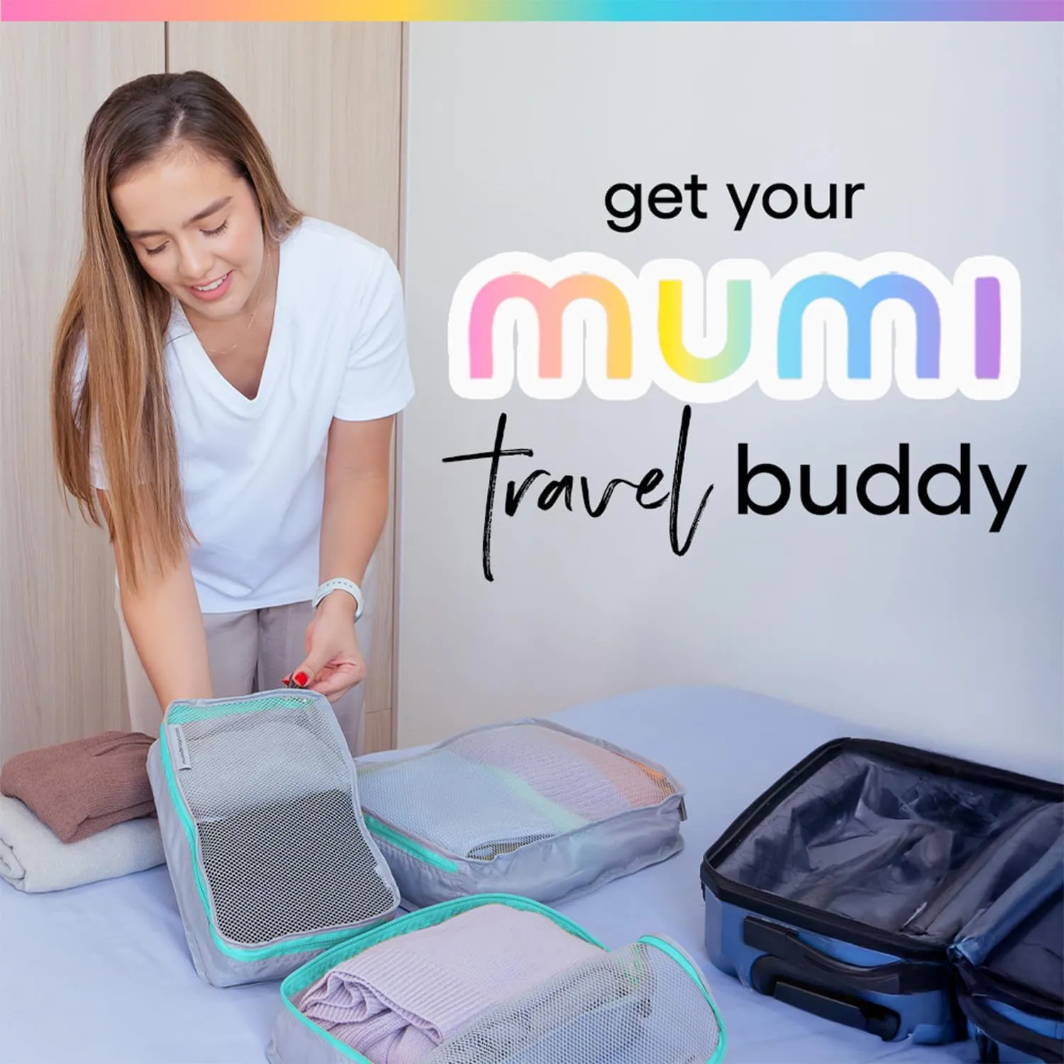 MUMI Packing Cubes  5-Piece Compression Packing Cubes for Travel, Luggage Organizers for Suitcases, Carry-On Bags, Backpacks, and Duffel Bags  Space-Saving Travel Essentials - Purple