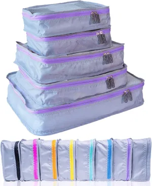 MUMI Packing Cubes  5-Piece Compression Packing Cubes for Travel, Luggage Organizers for Suitcases, Carry-On Bags, Backpacks, and Duffel Bags  Space-Saving Travel Essentials - Purple