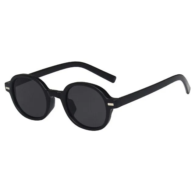 Oval Small Trendy Fashion Plastic Sunglasses