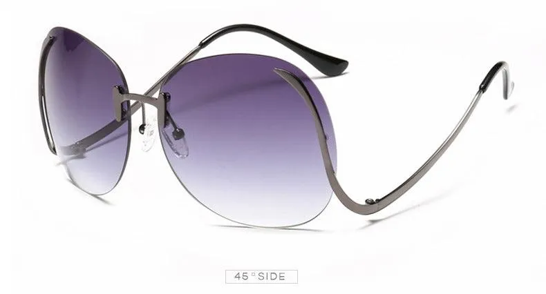 Oversize Rimless Fashion Sunglasses