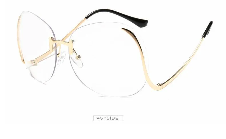 Oversize Rimless Fashion Sunglasses