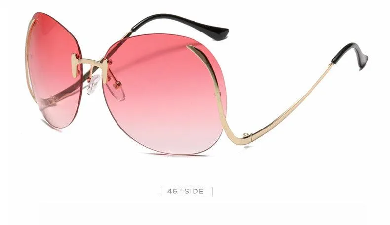 Oversize Rimless Fashion Sunglasses