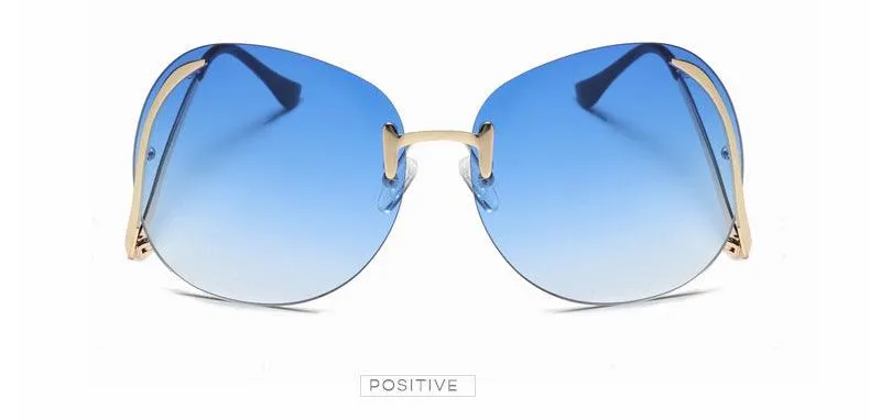 Oversize Rimless Fashion Sunglasses