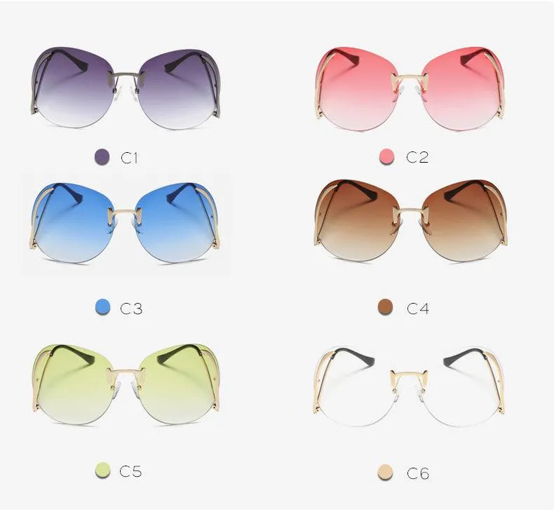 Oversize Rimless Fashion Sunglasses