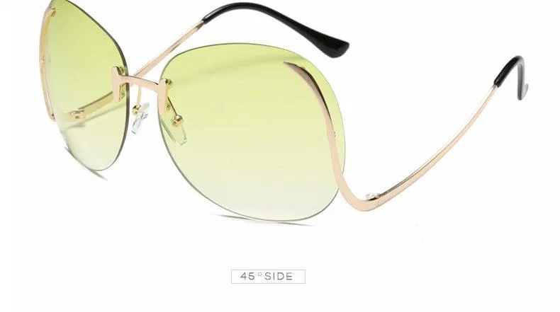 Oversize Rimless Fashion Sunglasses