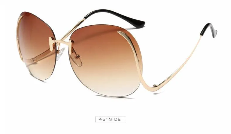 Oversize Rimless Fashion Sunglasses