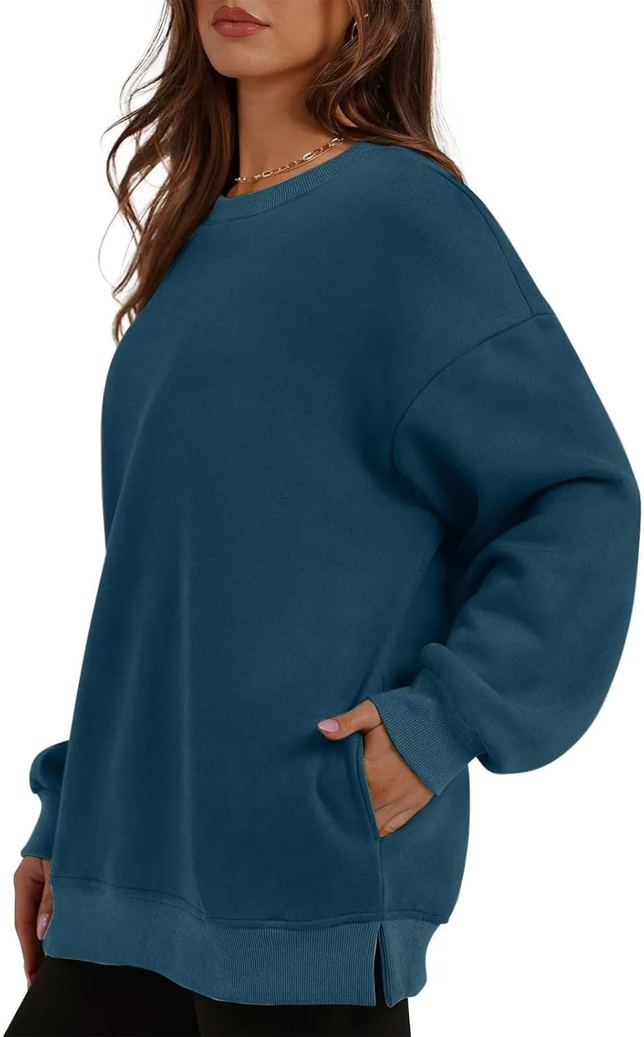 Oversized Sweatshirts for Women 2024 Trendy Long Sleeve Crewneck Tops Fall Sweaters Pullover Sweatshirt with Pockets