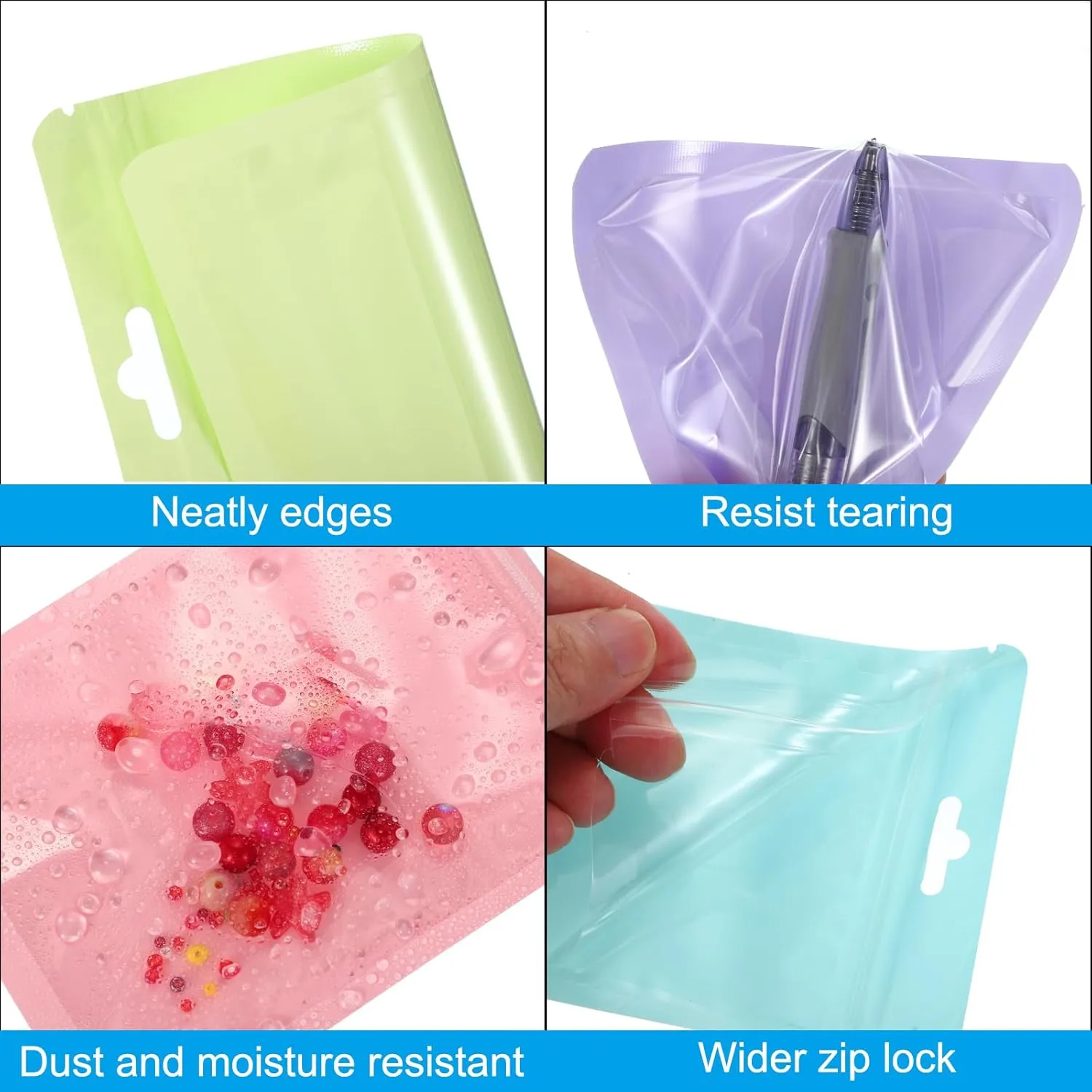 PATIKIL Jewelry Anti Oxidation Bag, 100 Pcs PVC Jewelry Anti Tarnish Storage Zipper Bags for Packaging Jewelry, Earrings, Rings, Necklaces, 4 x 6 Inch, White