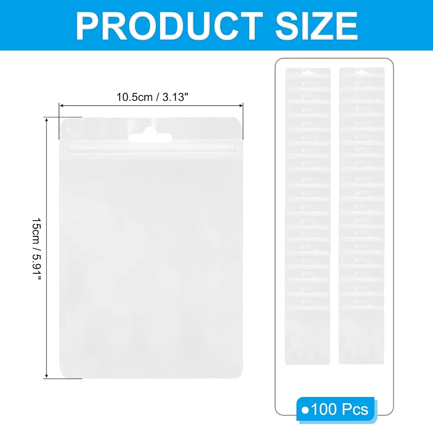 PATIKIL Jewelry Anti Oxidation Bag, 100 Pcs PVC Jewelry Anti Tarnish Storage Zipper Bags for Packaging Jewelry, Earrings, Rings, Necklaces, 4 x 6 Inch, White