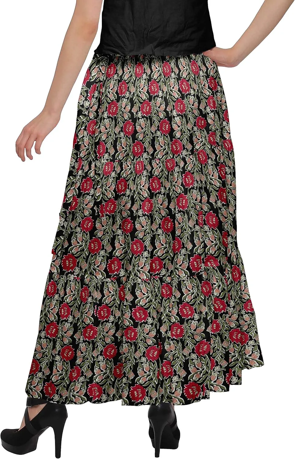 Printed Women Skirts Flared Wrap Style Skirt for Girls Casual Clothing