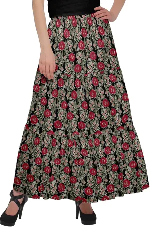 Printed Women Skirts Flared Wrap Style Skirt for Girls Casual Clothing