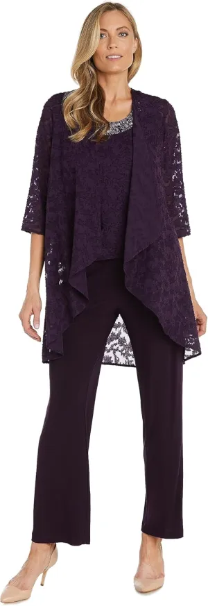 R&M Richards Womens Plus 3PC Jacket Pant Outfit