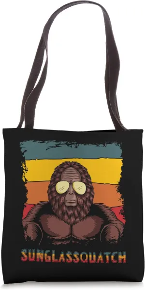 Retro Sunglassquatch Funny Optician Bigfoot With Sunglasses Tote Bag