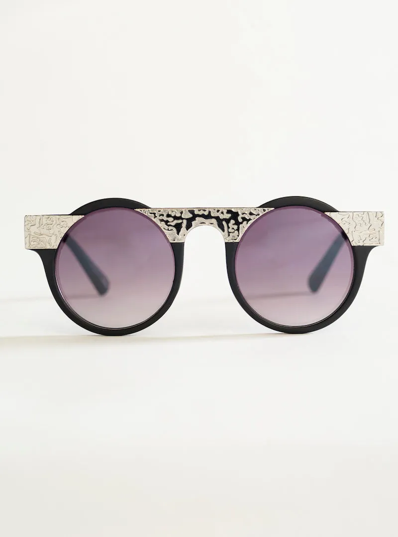 Round & Around Sunglasses, Negro
