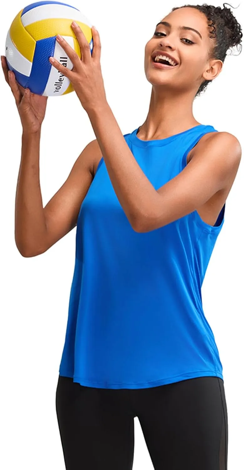 RUNNING GIRL Women's Sleeveless Workout Tops, Ultra Soft Loose Fit Active Tennis Shirts Yoga Tank for Women