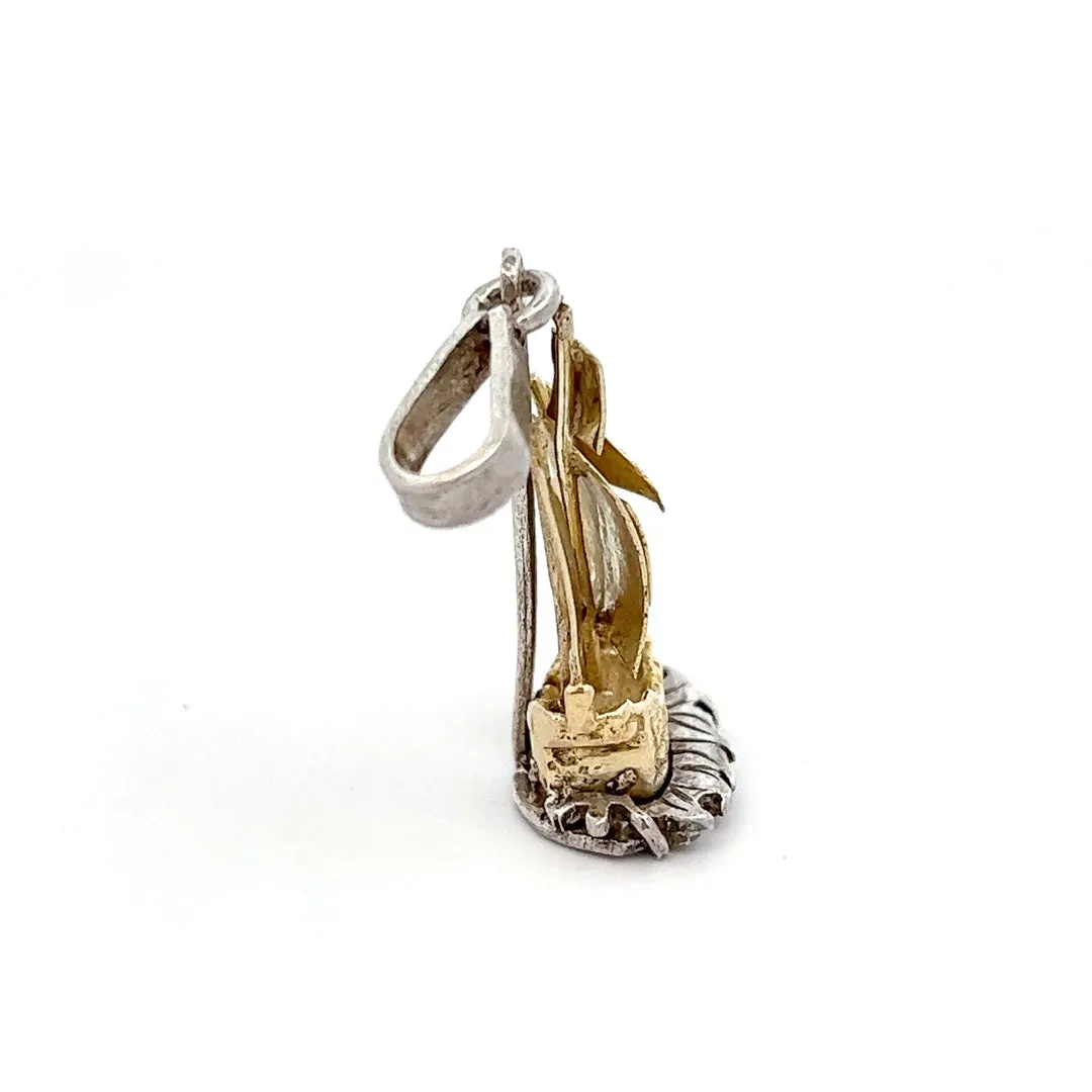 Sailing Ship Pendant made from 9ct Yellow Gold and Silver.