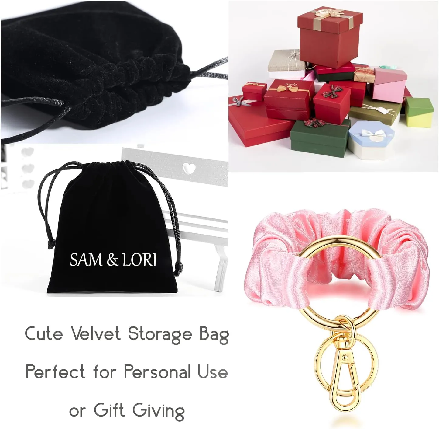 SAM & LORI Wristlet Keychain Bracelet Women Stretchy Removable Key Chain Keyring