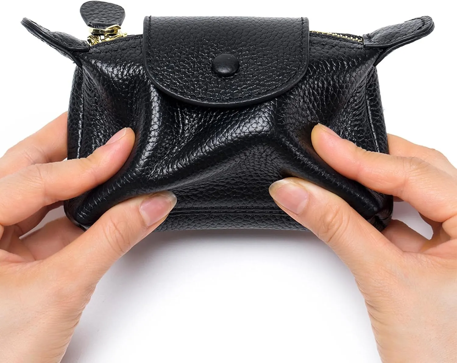 SENDEFN Small Leather Women Coin Purse, Women's Keychain Zipper Pocket Pouch Wallet