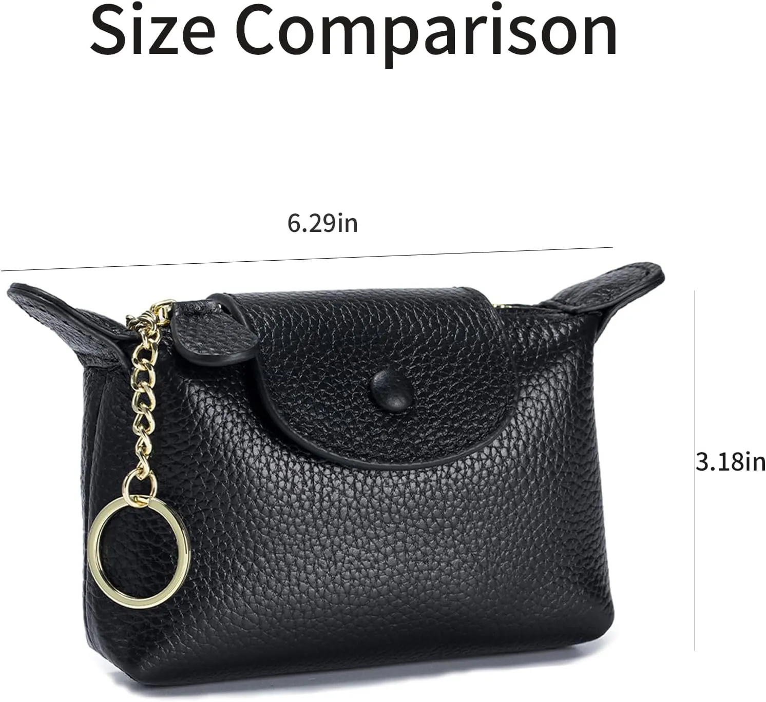 SENDEFN Small Leather Women Coin Purse, Women's Keychain Zipper Pocket Pouch Wallet