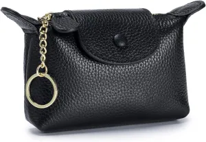 SENDEFN Small Leather Women Coin Purse, Women's Keychain Zipper Pocket Pouch Wallet