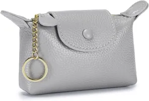 SENDEFN Small Leather Women Coin Purse, Women's Keychain Zipper Pocket Pouch Wallet