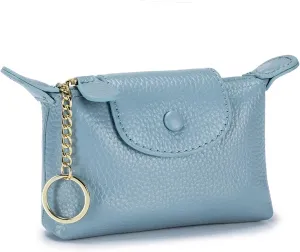 SENDEFN Small Leather Women Coin Purse, Women's Keychain Zipper Pocket Pouch Wallet