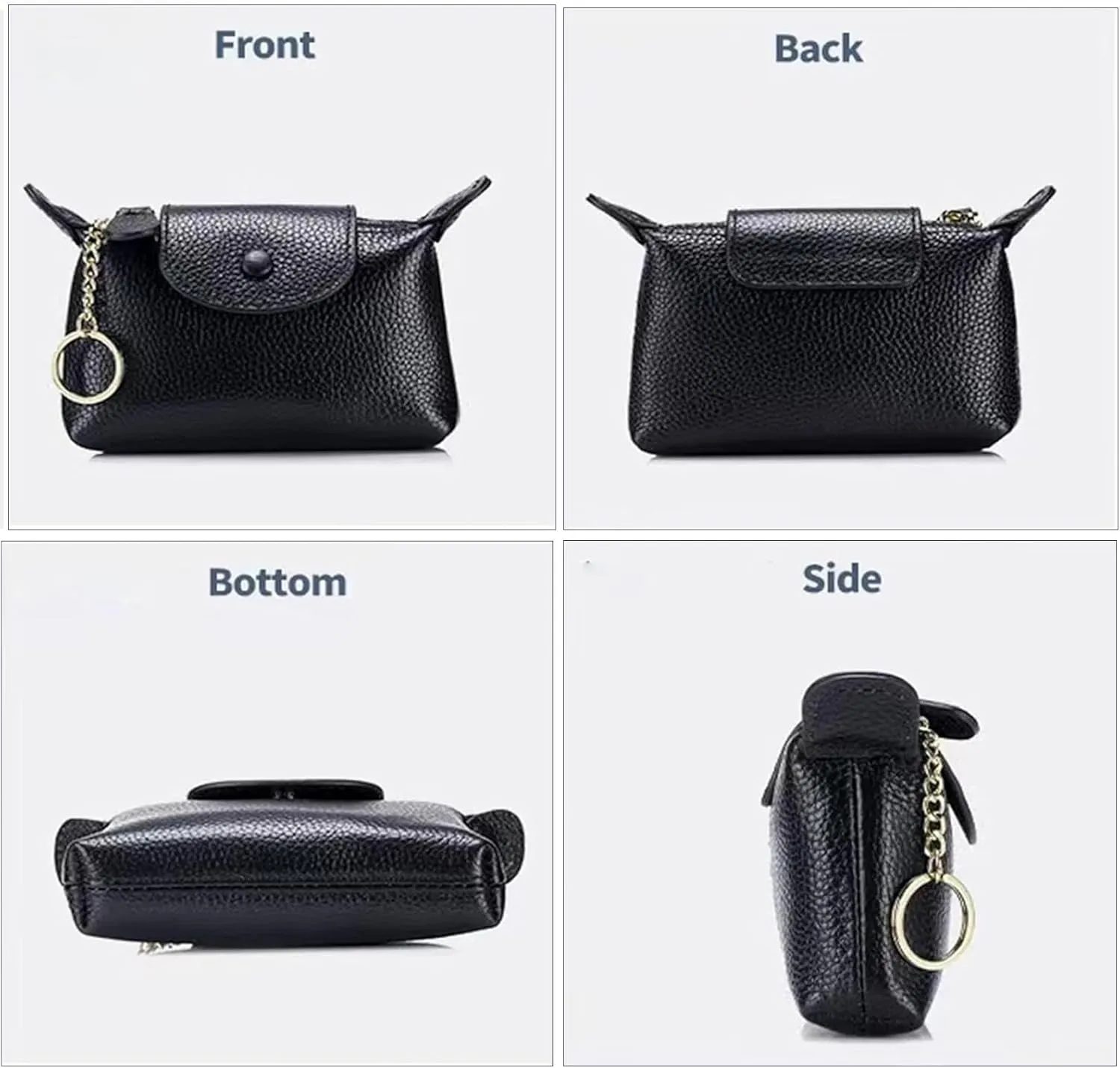 SENDEFN Small Leather Women Coin Purse, Women's Keychain Zipper Pocket Pouch Wallet