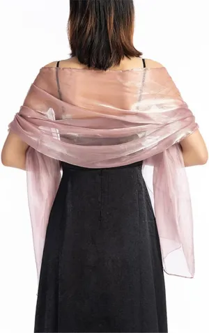 Sexy Transparent Solid Color Yarn Long Shiny Sunscreen Cloak Shade Shawl Wedding Bridesmaid Party Evening Dress Scarf