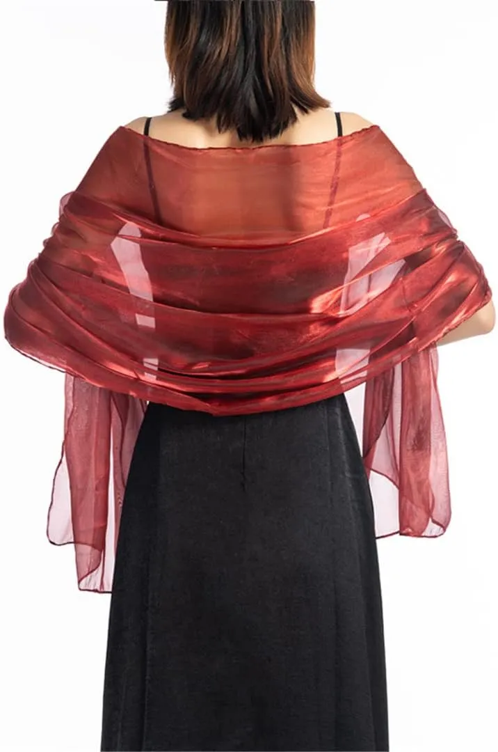 Sexy Transparent Solid Color Yarn Long Shiny Sunscreen Cloak Shade Shawl Wedding Bridesmaid Party Evening Dress Scarf