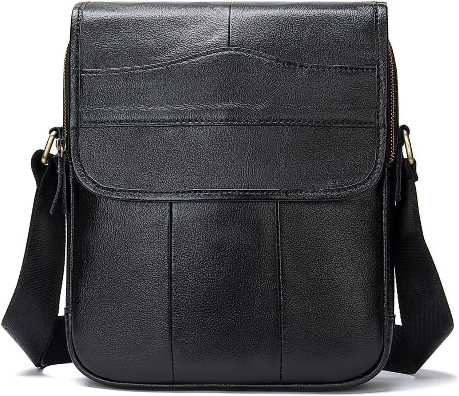 Shoulder Bag Vintage Men's Single Shoulder Crossbody Bag Top Layer Men's Body Bag(D)